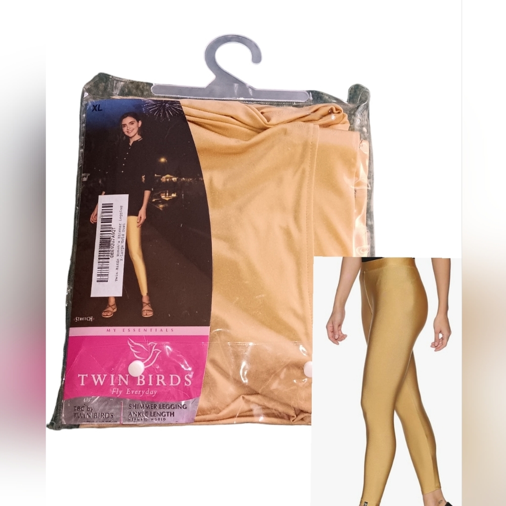 - GOLD DUST SHIMMER LEGGINGS NWT